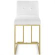 Home Square 3 Piece Fabric Upholstered Counter Stool Set in Gold/White