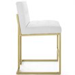 Home Square 3 Piece Fabric Upholstered Counter Stool Set in Gold/White