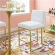 Home Square 3 Piece Fabric Upholstered Counter Stool Set in Gold/White