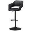 Home Square 3 Piece Adjustable Swivel Faux Leather Barstool Set in Black
