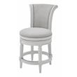 Home Square 3 Piece Upholstered Swivel Hardwood Counter Stool Set in White
