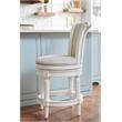 Home Square 3 Piece Upholstered Swivel Hardwood Counter Stool Set in White