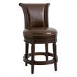 Home Square 3 Piece Upholstered Swivel Hardwood Barstool Set in Walnut