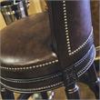 Home Square 3 Piece Upholstered Swivel Hardwood Barstool Set in Walnut