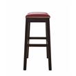 Home Square 2 Piece Saddle Faux Leather Counter Height Barstool Set in Red