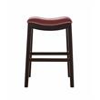Home Square 2 Piece Saddle Faux Leather Counter Height Barstool Set in Red