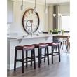 Home Square 2 Piece Saddle Faux Leather Counter Height Barstool Set in Red