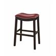 Home Square 3 Piece Saddle Faux Leather Counter Height Barstool Set in Red