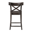 Home Square 3 Piece X-back Solid Wood Counter Stool Set in Dark Brown