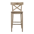 Home Square 3 Piece X-back Solid Wood Bar Stool Set in Natural