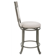 Home Square 2 Piece Upholstered Counter Stool Set with Metal Base in Pewter