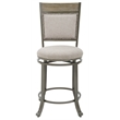 Home Square 2 Piece Upholstered Counter Stool Set with Metal Base in Pewter