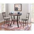 Home Square 2 Piece Upholstered Counter Stool Set with Metal Base in Pewter