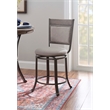 Home Square 2 Piece Upholstered Counter Stool Set with Metal Base in Pewter