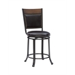 Home Square 2 Piece PU Upholstery Counter Stool Set in Rustic Umber Brown