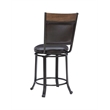 Home Square 2 Piece PU Upholstery Counter Stool Set in Rustic Umber Brown