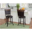 Home Square 2 Piece PU Upholstery Counter Stool Set in Rustic Umber Brown
