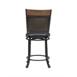 Home Square 2 Piece PU Upholstery Counter Stool Set in Rustic Umber Brown