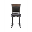 Home Square 3 Piece PU Upholstery Counter Stool Set in Rustic Umber Brown