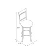 Home Square 2 Piece Upholstered Bar Stool Set with Metal Base in Pewter