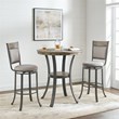 Home Square 2 Piece Upholstered Bar Stool Set with Metal Base in Pewter