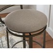 Home Square 2 Piece Upholstered Bar Stool Set with Metal Base in Pewter