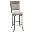 Home Square 3 Piece Upholstered Bar Stool Set with Metal Base in Pewter