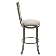 Home Square 3 Piece Upholstered Bar Stool Set with Metal Base in Pewter