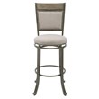 Home Square 3 Piece Upholstered Bar Stool Set with Metal Base in Pewter