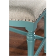 Home Square 2 Piece Saddle Polyester Upholstery Wood Counter Stool Set in Blue