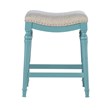 Home Square 3 Piece Saddle Polyester Upholstery Wood Counter Stool Set in Blue