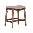 Home Square 2 Piece Saddle Polyester Upholstery Wood Counter Stool Set in Brown