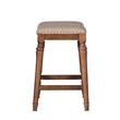 Home Square 2 Piece Saddle Polyester Upholstery Wood Counter Stool Set in Brown