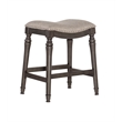 Home Square 2 Piece Saddle Polyester Upholstery Wood Counter Stool Set in Gray