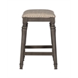 Home Square 2 Piece Saddle Polyester Upholstery Wood Counter Stool Set in Gray
