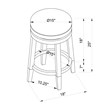 Home Square 2 Piece Solid Wood Swivel Rush Counter Stool Set in Navy Blue