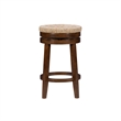 Home Square 2 Piece Solid Wood Swivel Rush Counter Stool Set in Walnut Brown