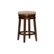 Home Square 3 Piece Solid Wood Swivel Rush Counter Stool Set in Walnut Brown