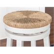 Home Square 2 Piece Swivel Rush Wood Counter Stool Set in White