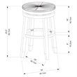 Home Square 2 Piece Swivel Rush Wood Counter Stool Set in White