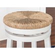 Home Square 3 Piece Swivel Rush Wood Counter Stool Set in White