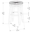 Home Square 3 Piece Swivel Rush Wood Counter Stool Set in White