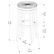 Home Square 2 Piece Swivel Solid Wood Rush Bar Stool Set in White