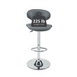Home Square 2 Piece Rounded Back Adjustable Metal Base Barstool Set in Gray