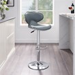 Home Square 2 Piece Rounded Back Adjustable Metal Base Barstool Set in Gray