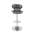 Home Square 3 Piece Rounded Back Adjustable Metal Base Barstool Set in Gray