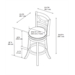 Home Square 2 Piece Swivel Wood Counter Stool Set with PU Seat in Cream