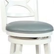 Home Square 2 Piece Swivel Wood Counter Stool Set with PU Seat in Cream