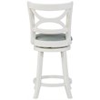 Home Square 2 Piece Swivel Wood Counter Stool Set with PU Seat in Cream