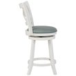 Home Square 2 Piece Swivel Wood Counter Stool Set with PU Seat in Cream